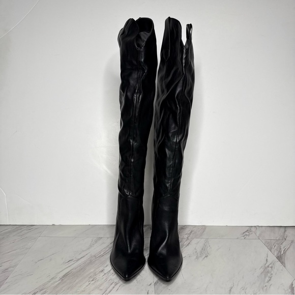 Steve Madden Ranger Black Pointed Toe Western Tall Boot 6 1/2 M - Picture 2 of 16